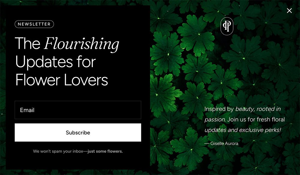florist-newletter-popup